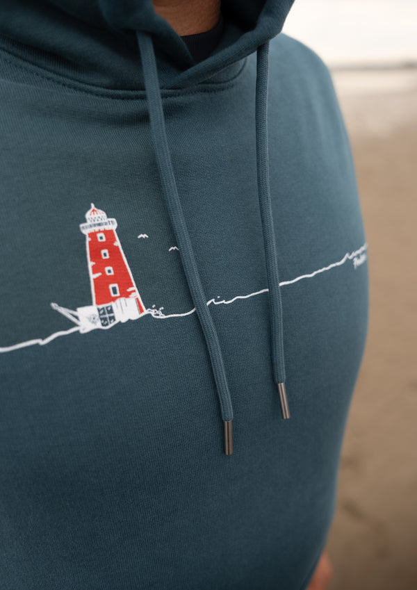 Poolbeg Lighthouse - 100% Organic cotton Hoodie(regular pockets)