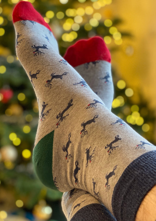 Rudolph Reindeer Socks - Organic Cotton Socks