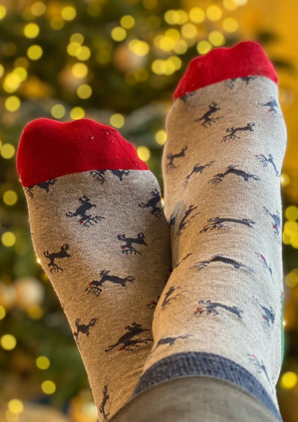 Rudolph Reindeer Socks - Organic Cotton Socks