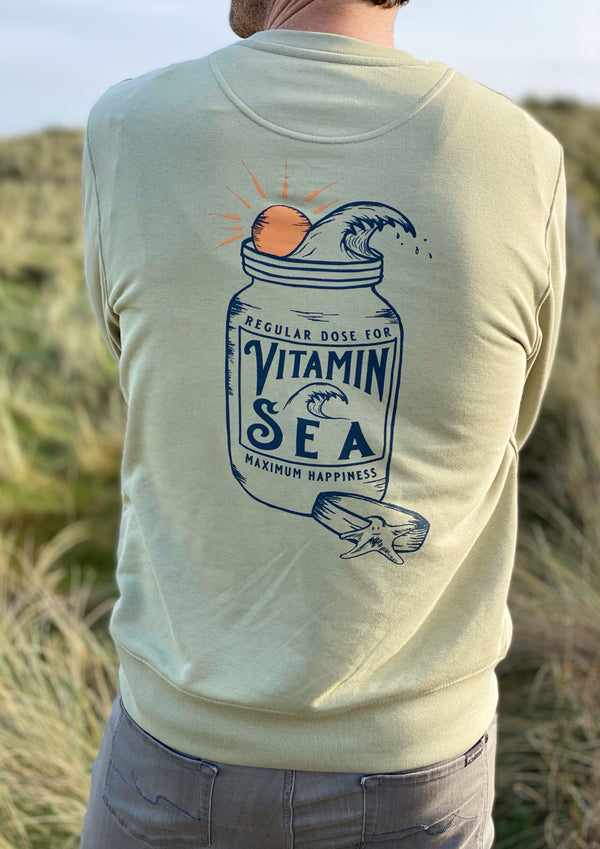 Vitamin Sea Sweater (Sage) - 100% Organic cotton