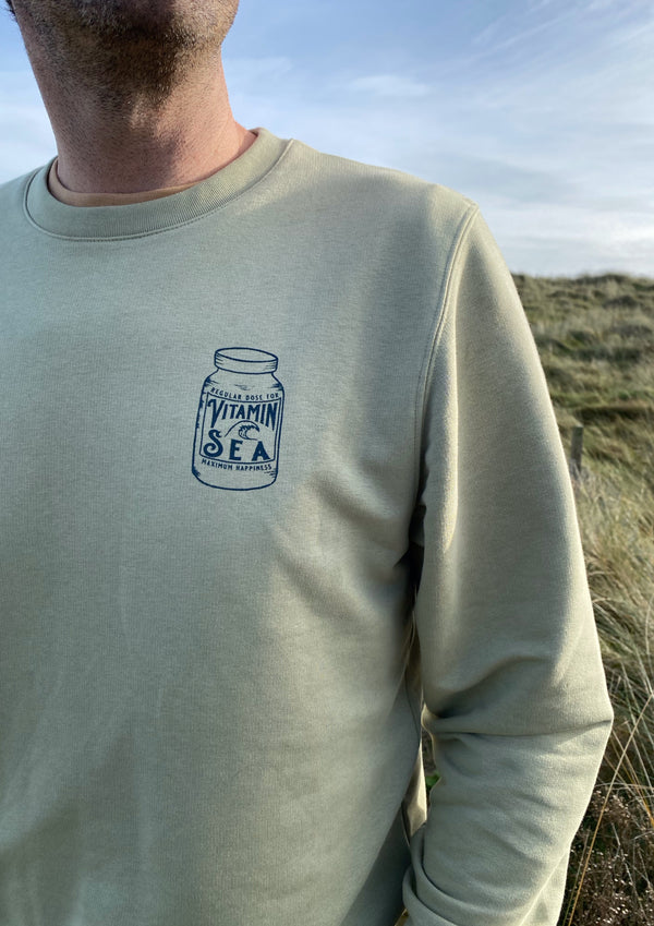 Vitamin Sea Sweater (Sage) - 100% Organic cotton