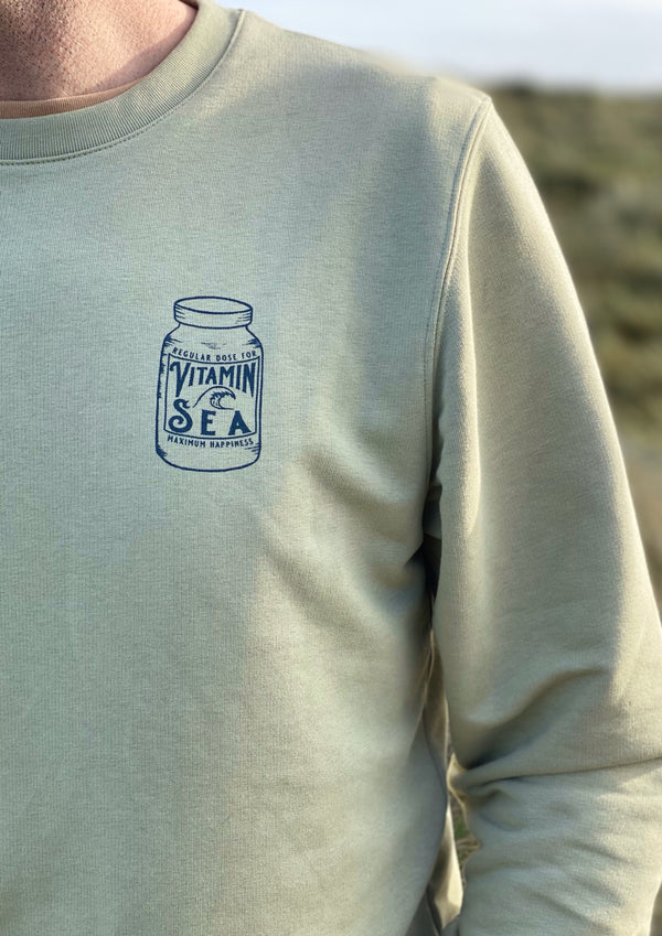 Vitamin Sea Sweater (Sage) - 100% Organic cotton