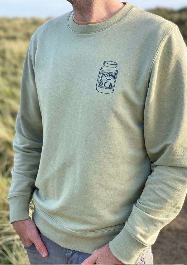 Vitamin Sea Sweater (Sage) - 100% Organic cotton